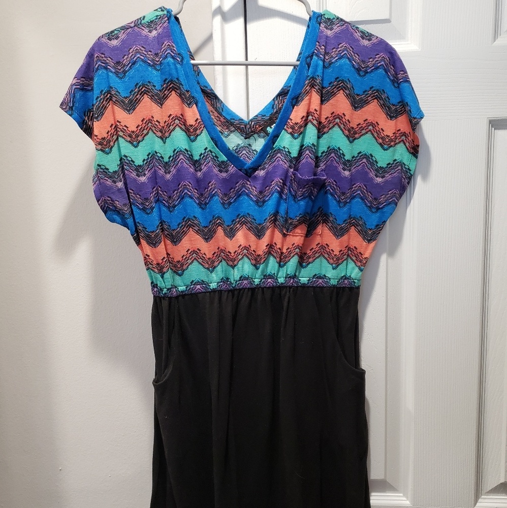 MULTI-COLORED/BLACK dress